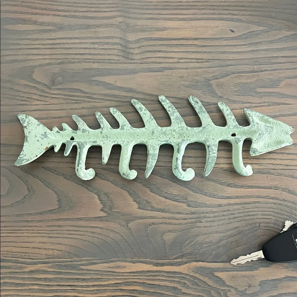 Decorative patina wrought iron Fish Bone Wall Hook
